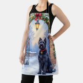 Tablier Watercolor Black Russian Terrier Iron Christmas (Insitu)