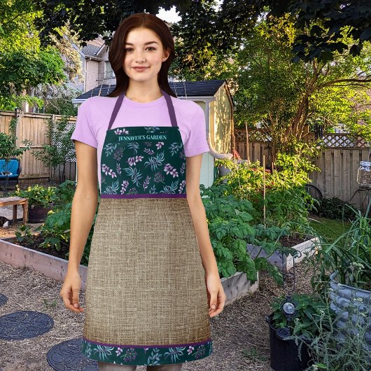 Tablier Watercolor Floral Garden Personalized