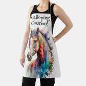 Tablier Watercolor Galloping Cheval Gourmet (Insitu)