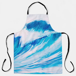 Tablier watercolor high ocean waves of blumarine color