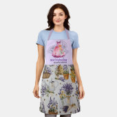 Tablier Watercolor Lavender Cleaning Service Apron Design (Porté)