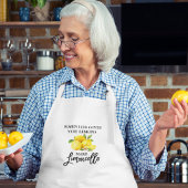 Tablier Watercolor Lemons Modern Brush Script Limoncello