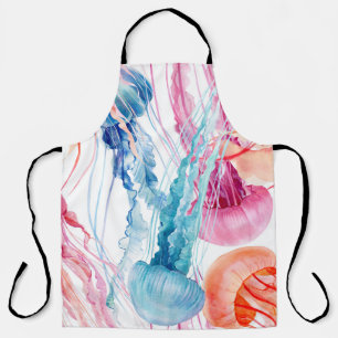 Tablier Watercolor Sea Life : Bubbles & Jellyfish