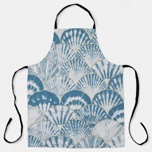 Tablier Watercolor sea shell japonais vagues transparent p