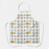 Tablier Watercolor Sushi Rolls Pattern White (Recto)