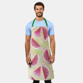 Tablier Watercolor Watermelon Slices Peinture Brush Strots (Porté)