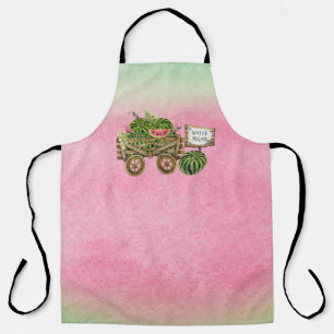 Tablier Watermelon Harvon Farmhouse Watercolor Wood Cart