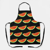 Tablier Watermelon rouge vert noir tout-en-plan imprimé (Recto)