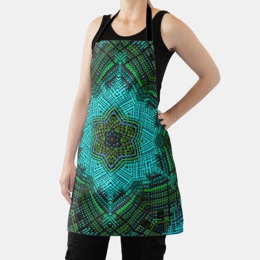 Tablier Weaver Mandala bleu et vert (Insitu)