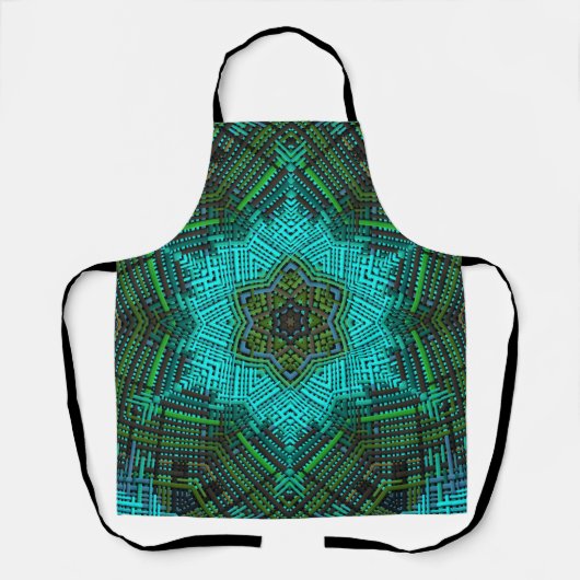 Tablier Weaver Mandala bleu et vert (Recto)