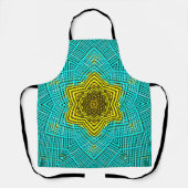 Tablier Weer Mandala bleu et jaune (Recto)