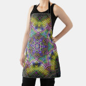 Tablier Weer Mandala jaune rose et vert (Insitu)