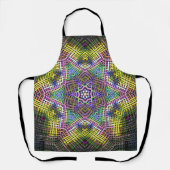 Tablier Weer Mandala jaune rose et vert (Recto)