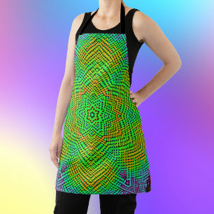 Tablier Weer Mandala Orange Vert et Bleu