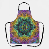 Tablier Weer Mandala Turquoise jaune et rose (Recto)