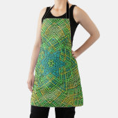 Tablier Weer Mandala vert jaune et bleu (Insitu)