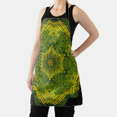 Tablier Weer Mandala vert jaune et noir (Insitu)