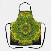 Tablier Weer Mandala vert jaune et noir (Recto)