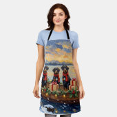 Tablier Weimaraner Christmas Boat Holiday (Porté)