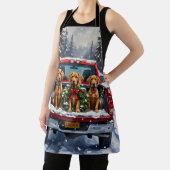 Tablier Weimaraner Christmas Red Truck Holiday (Insitu)