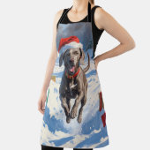 Tablier Weimaraner coule en neige avec le Casquette de Noë (Insitu)