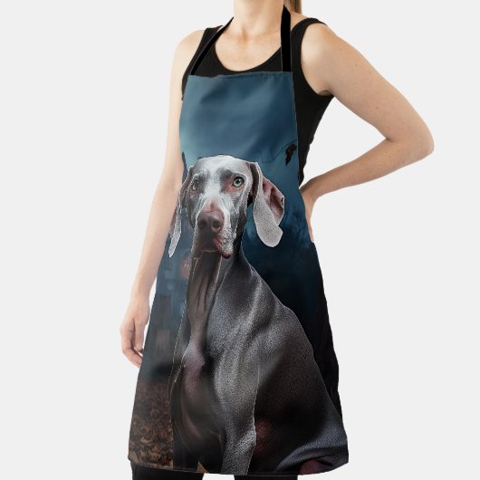 Tablier Weimaraner Halloween effroi (Insitu)