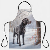 Tablier Weimaraner Laisser Neige Noël (Recto)