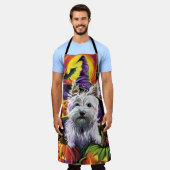 Tablier West Highland White Terrier Chien Halloween sorciè (Porté)