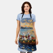 Tablier West Highland White Terrier Christmas Boat Holiday (Porté)