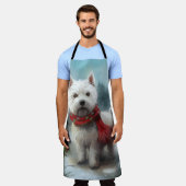 Tablier West Highland White Terrier Dog dans la neige Noël (Porté)