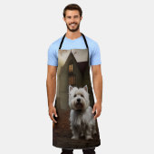 Tablier West Highland White Terrier Halloween effrayant (Porté)