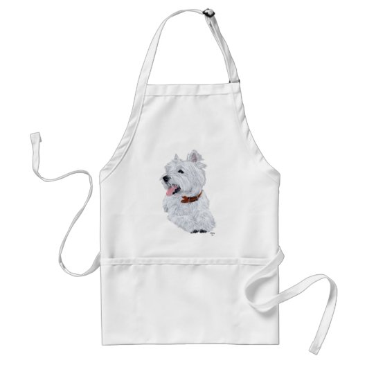 Tablier West Highland White Terrier joyeux (Devant)