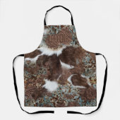 Tablier Western Cowhide Turquoise Nom en cuir Brown (Recto)