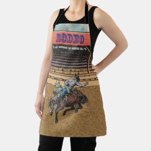 Tablier Western Rodeo Cowboy Cowgirl Bronc Riding Apron