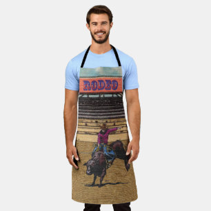 Tablier Western Rodeo Cowboy Cowgirl Bull Riding Apron