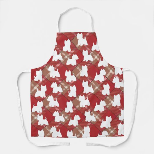 Tablier Westie Apron rouge Plaid (Recto)