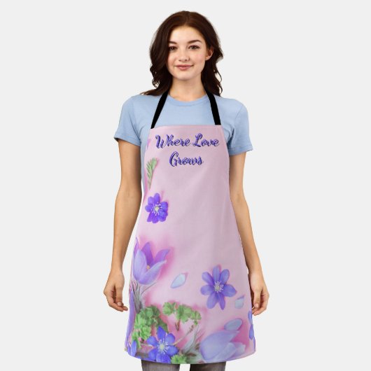 Tablier Where Love Grows Apron | Floral Kitchen Apron (Porté)