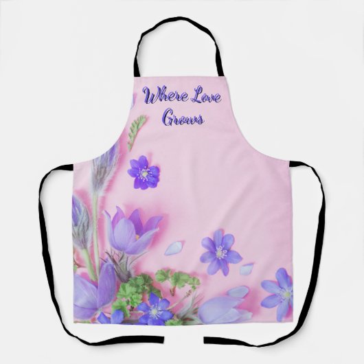 Tablier Where Love Grows Apron | Floral Kitchen Apron (Recto)