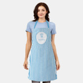 Tablier Whimsical Blue White Stripe Preppy (Porté)
