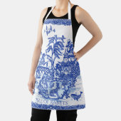 Tablier Whimsical Blue Willow Isle of Rabbits Animal Fun (Insitu)