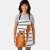 Tablier Whimsical Curious Chat sur les rayures Motif (Insitu)