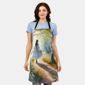 Tablier Whimsical Girl Dancing Through Birch Forest (Porté)