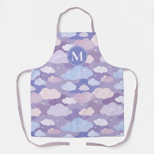 Tablier Whimsical Pastel Clouds et étoiles Motif (Recto)