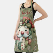 Tablier Whimsical Patchwork Santa Folk Christmas (Insitu)