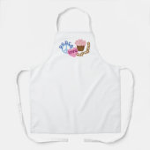 Tablier Whimsical Peace Love Cupcakes White Apron (Recto)
