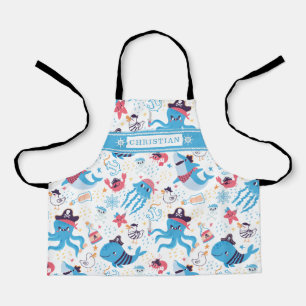 Tablier Whimsical Under the Sea Pirate Thème nautique