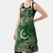 Tablier Whimsy Gold & Green Dreamcatcher Feathers Mandala (Insitu)