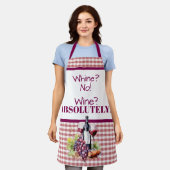 Tablier Whine No! Wine? Absolutely! Wine Bottle & Grapes (Porté)