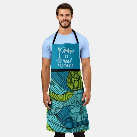 Tablier Whip it Real Good Funny Foodie Message Abstrait (Porté)