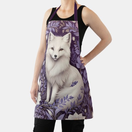 Tablier White Arctic Fox Lavender William Morris Fleurs (Insitu)